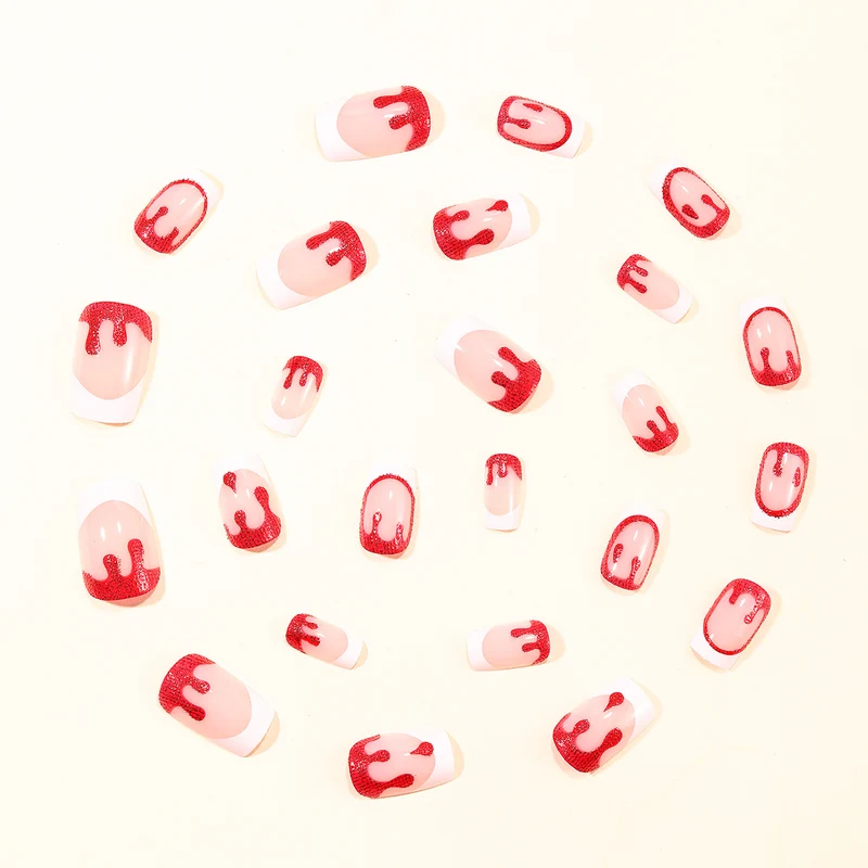 Künstlerische Blutstropfen Nagelkunst Verlängerungen Karnz