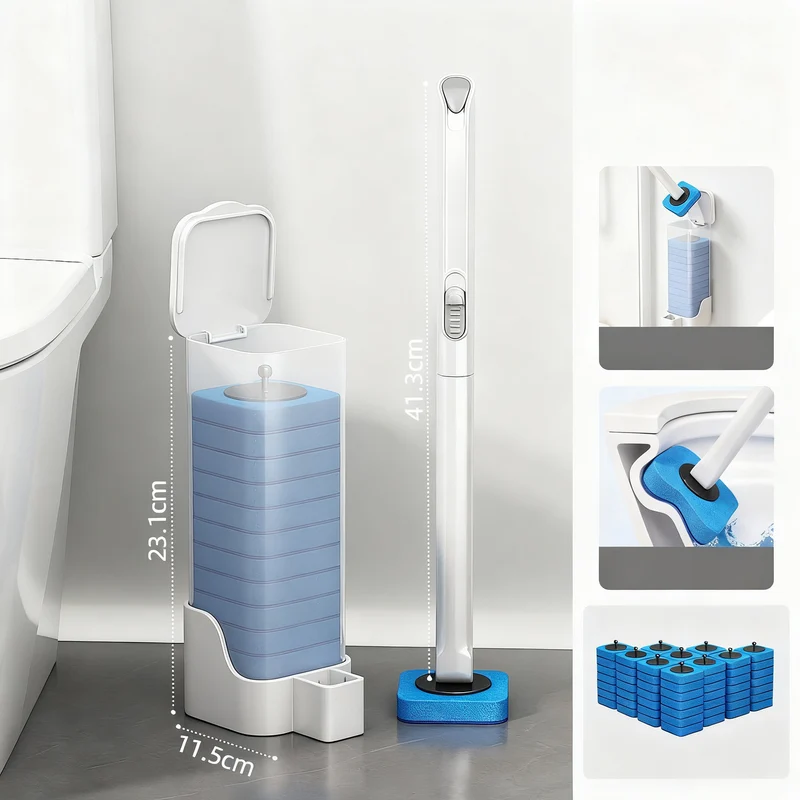 Toilettenbürste mit austauschbaren Schwammköpfen