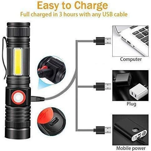 Kompakte Aluminium-Taschenlampe mit USB-Ladung