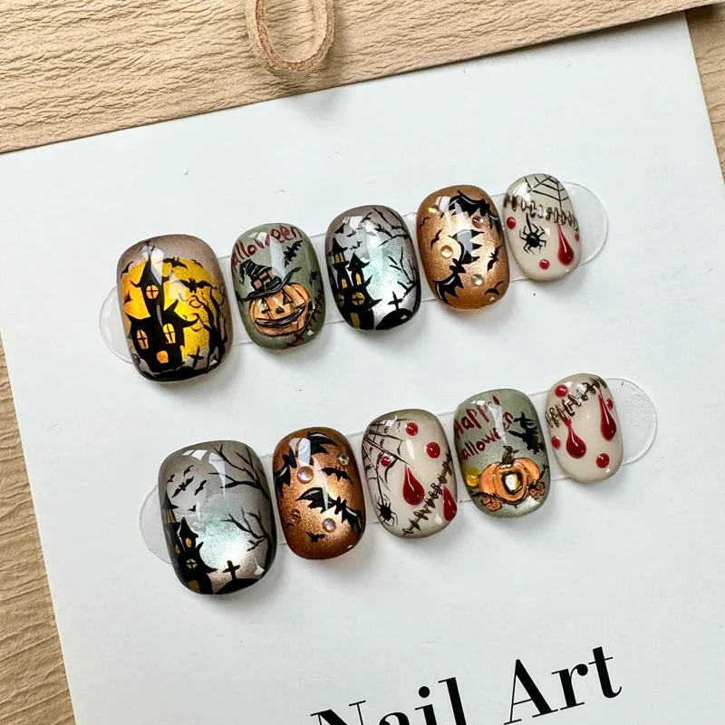 Stylische Press-On-Nageltips mit Leopardendesign Karnz
