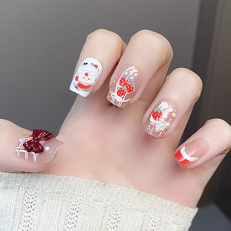 Stylische Press-On-Nageltips mit Leopardendesign Karnz