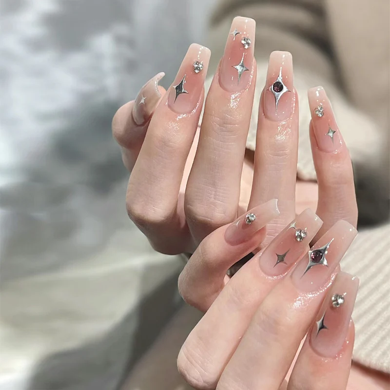Premium mit Strass verzierten Press-On Nägel Karnz