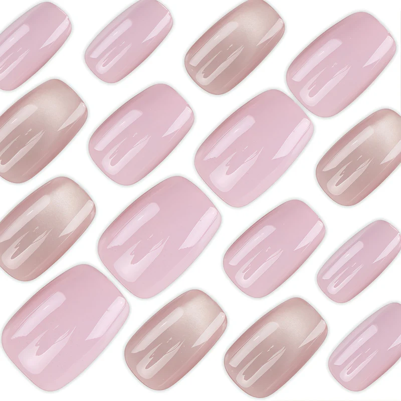 Premium Glänzende Natürliche Press-On Nagel Set Karnz