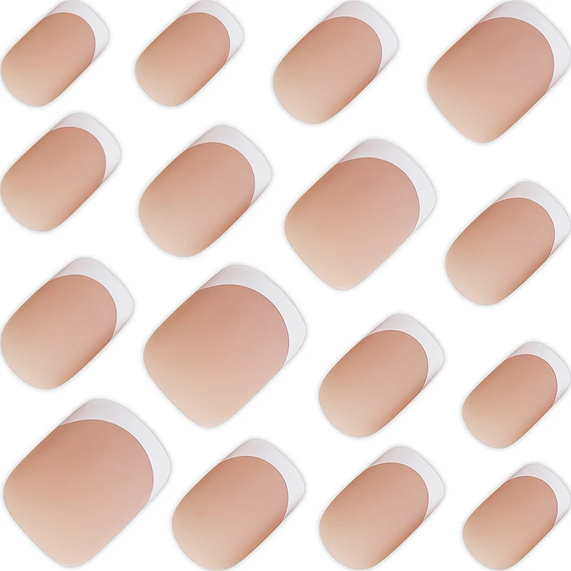 Matte French Tip Press-On Nail Set Karnz