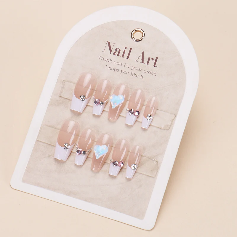 Luxus Press-On Nagelset mit Glitter-Akzenten Karnz