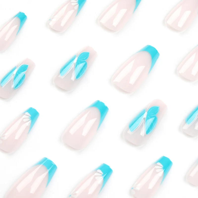 Kunstvolle Nagelkunst mit Ombre- und Blumenverzierungen Karnz