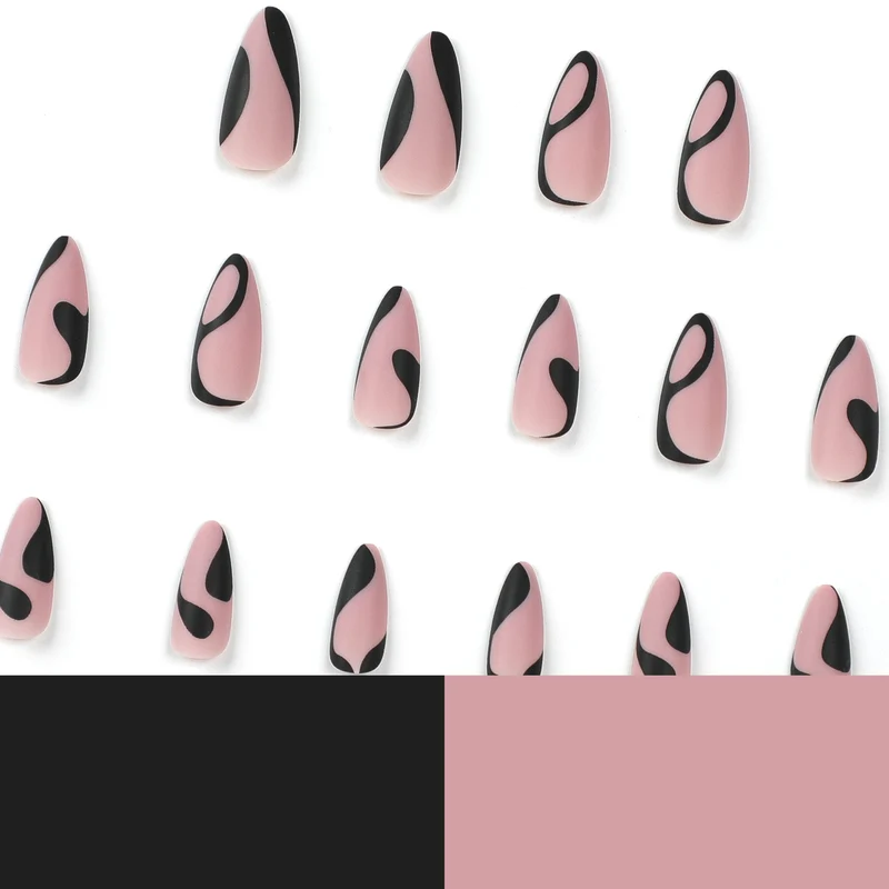 Kunstvolle Nagelkunst mit kreativem Schwarz-Weiß-Design Karnz