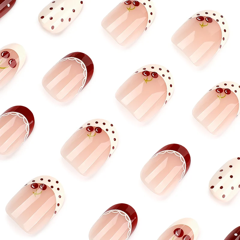 Kunstvolle Nagelkunst mit Kirschen-Design Karnz