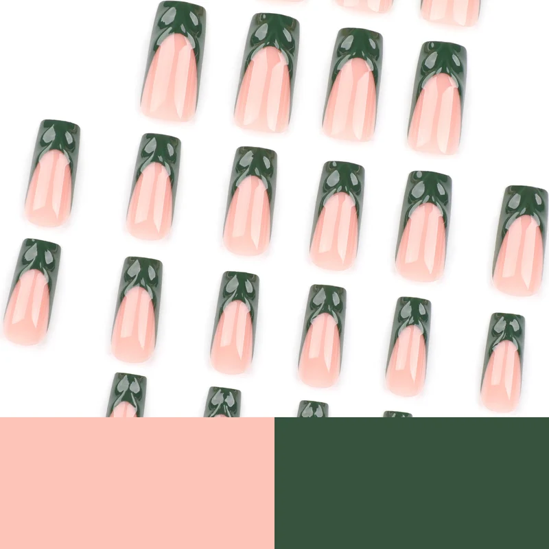 Kunstvolle Nagelkunst mit Grünen Akzenten Karnz