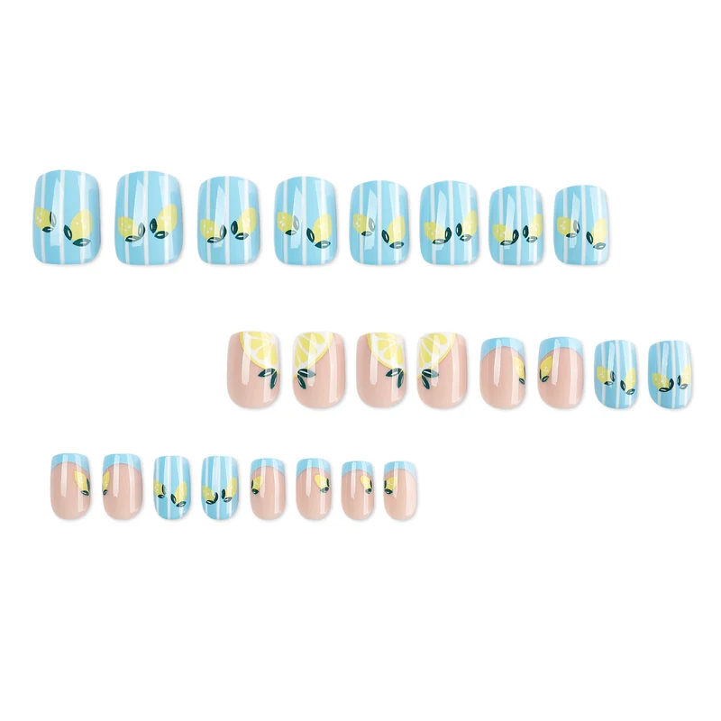 Kunstvolle Nagelkunst mit fruchtigem Zitronen-Design Karnz