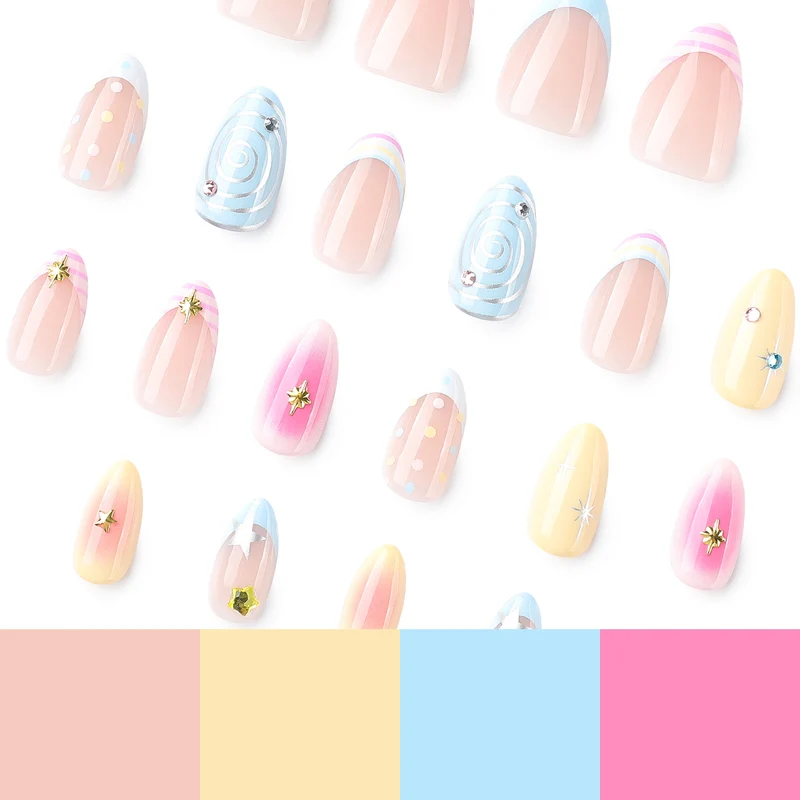 Kunstvolle Nagelkunst mit bunten Designs Karnz
