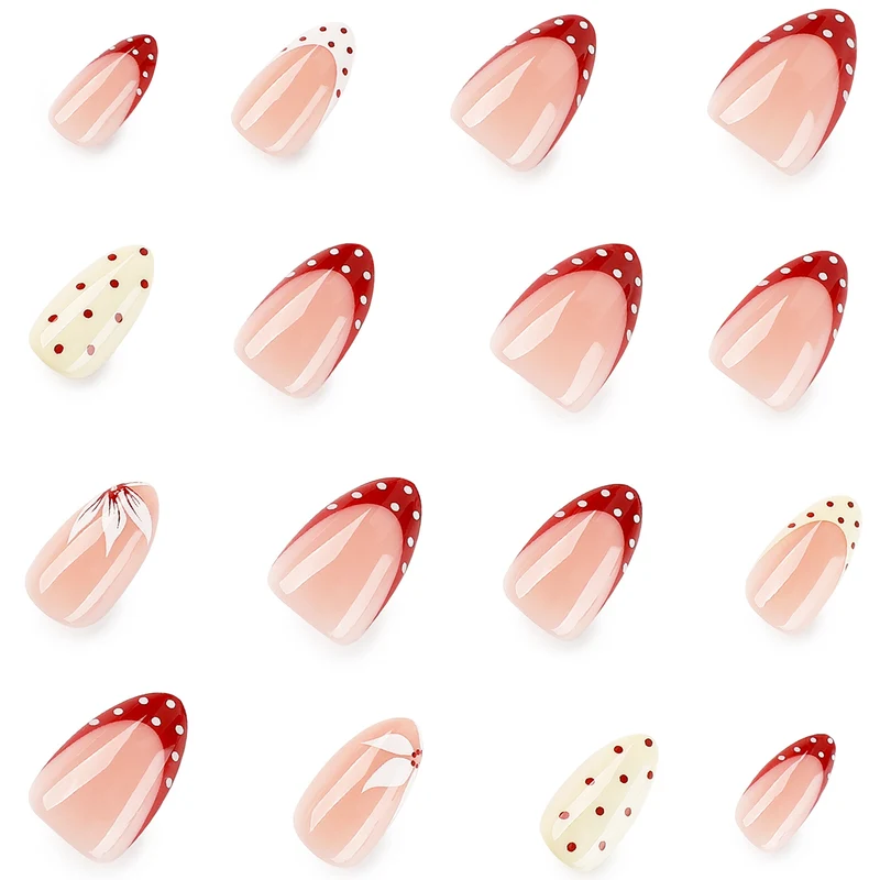 Kunstvolle Nageldesign mit einzigartigen Punkten und Blütenverzierungen Karnz