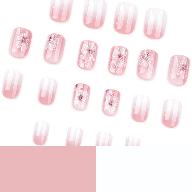 Kunstvolle Gel-Nägel mit floralen Verzierungen Karnz
