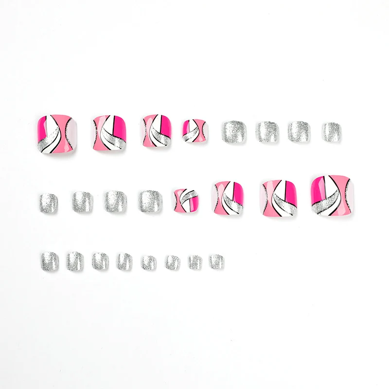Kunstvolle Fußnagelkunst mit bunten geometrischen Designs Karnz