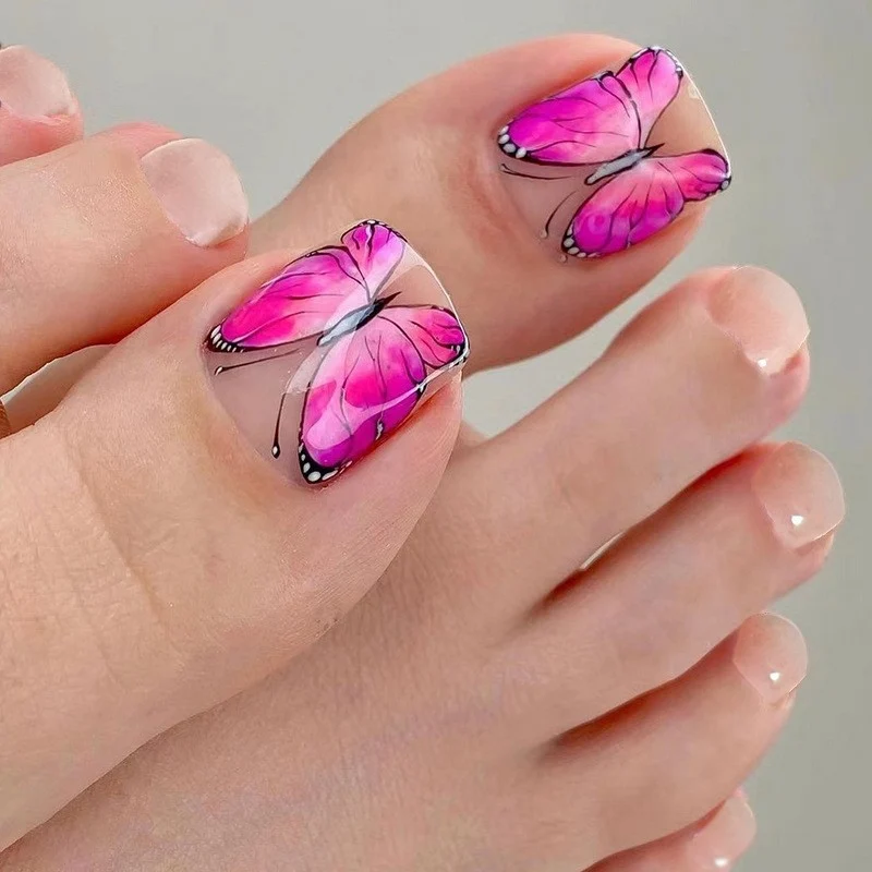 Kunstvolle Fußnagelgestaltung mit Göttlichem Schmetterlingsdesign Karnz