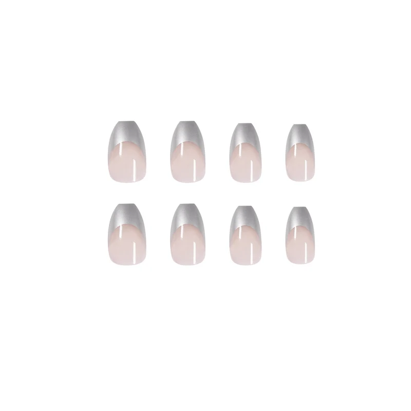 Künstliche Stiletto-Nägel mit Glitzerakzenten und elegantem French-Tip Karnz