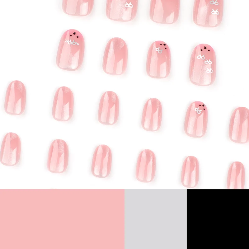 Künstliche Nagelkunst mit verspieltem Hasen-Design Karnz