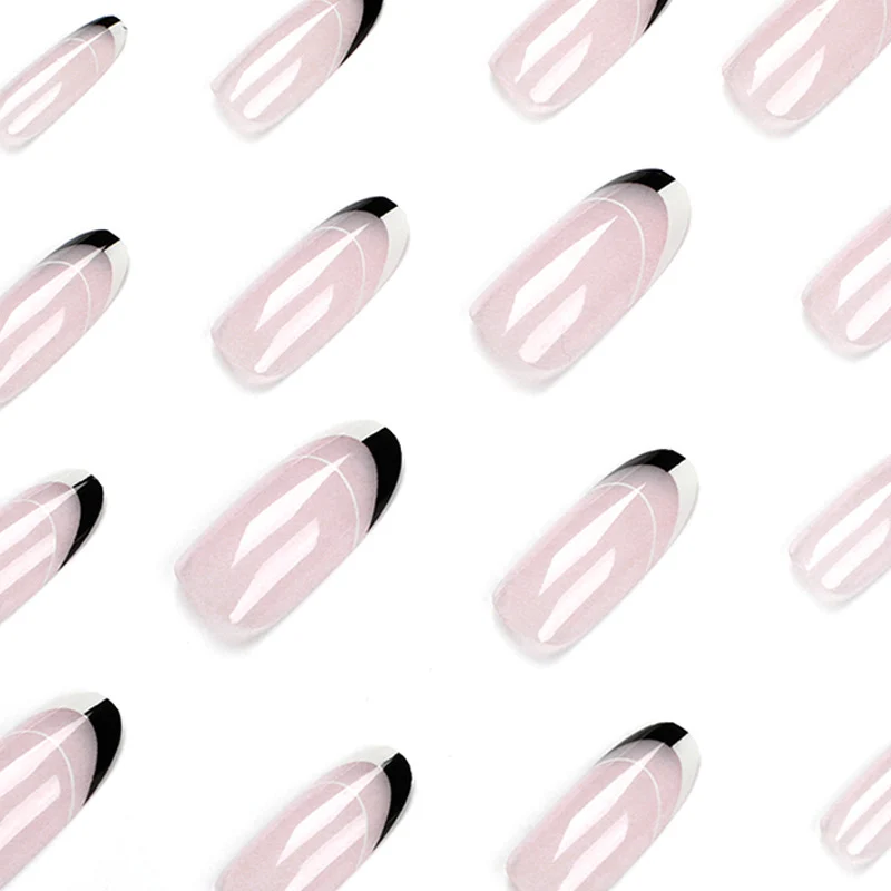 Künstliche Nagelkunst mit modernem French-Tip Design Karnz