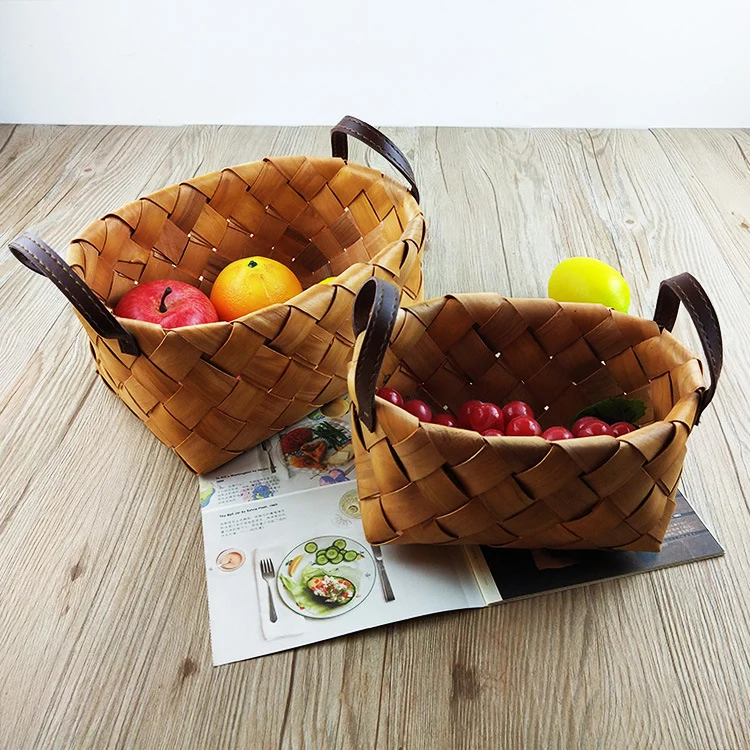 Premium Geflochtener Aufbewahrungskorb mit Ledergriffen Karnz