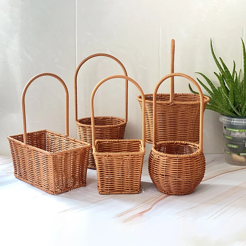 Handgefertigter Rattan Aufbewahrungskorb mit Griff Karnz