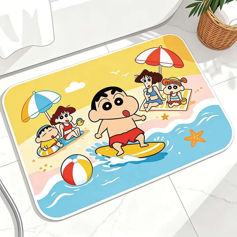 Verspielt Cartoon Strand-Themen Badmatte