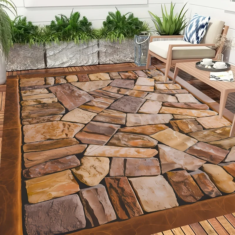 Dekorativer Steinstreifen-Teppich