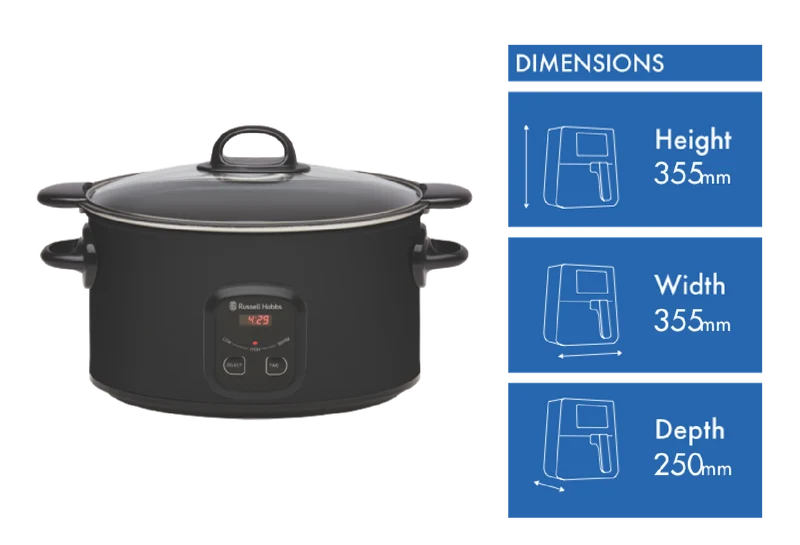 Russell Hobbs 6 Litre Searing Slow Cooker Matte Black