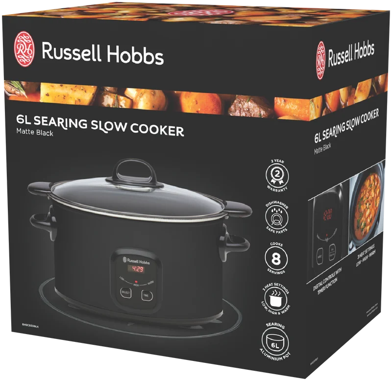 Russell Hobbs 6 Litre Searing Slow Cooker Matte Black
