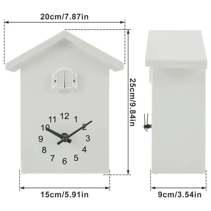 Kuckucksuhr mit Pendel, zierliche Kuckucksuhr mit Vogelmotiv, batteriebetrieben, Wanduhr für die Wohnzimmerdekoration