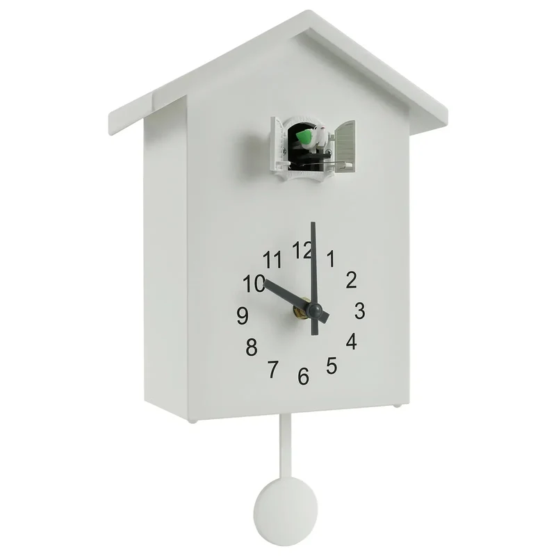 Kuckucksuhr mit Pendel, zierliche Kuckucksuhr mit Vogelmotiv, batteriebetrieben, Wanduhr für die Wohnzimmerdekoration