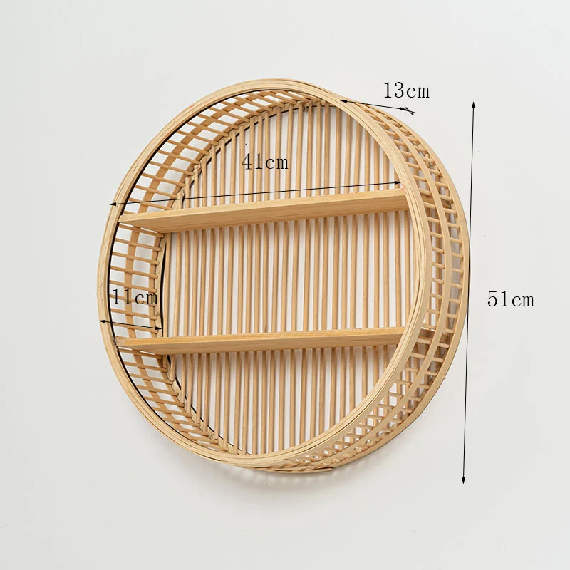 Runde Wandregal Aus Natürlichem Rattan Karnz