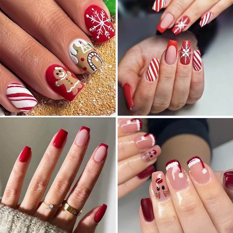 Kreatives Kunstnagelset mit winterlichen Motiv- und Glitzereffekten Karnz