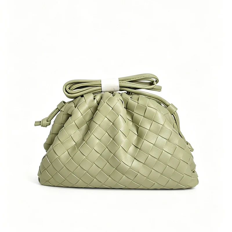 Elegante Gewebte Leder Eimer Tasche Karnz