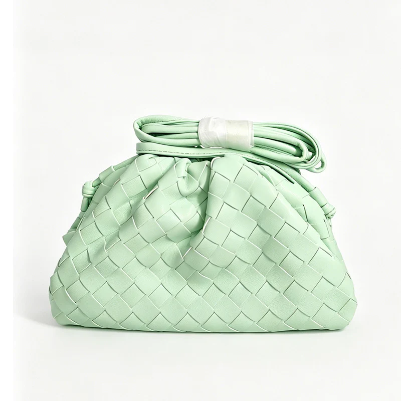 Elegante Gewebte Leder Eimer Tasche Karnz