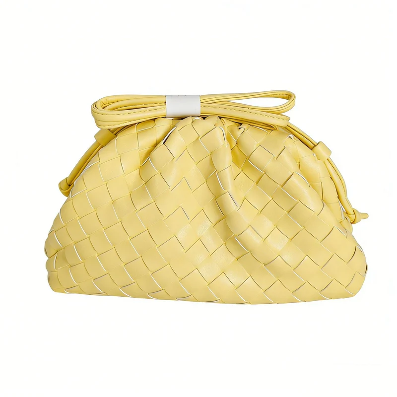 Elegante Gewebte Leder Eimer Tasche Karnz
