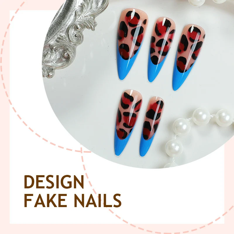 Kreatives Kunstnagelset mit Leoparden-Details Karnz