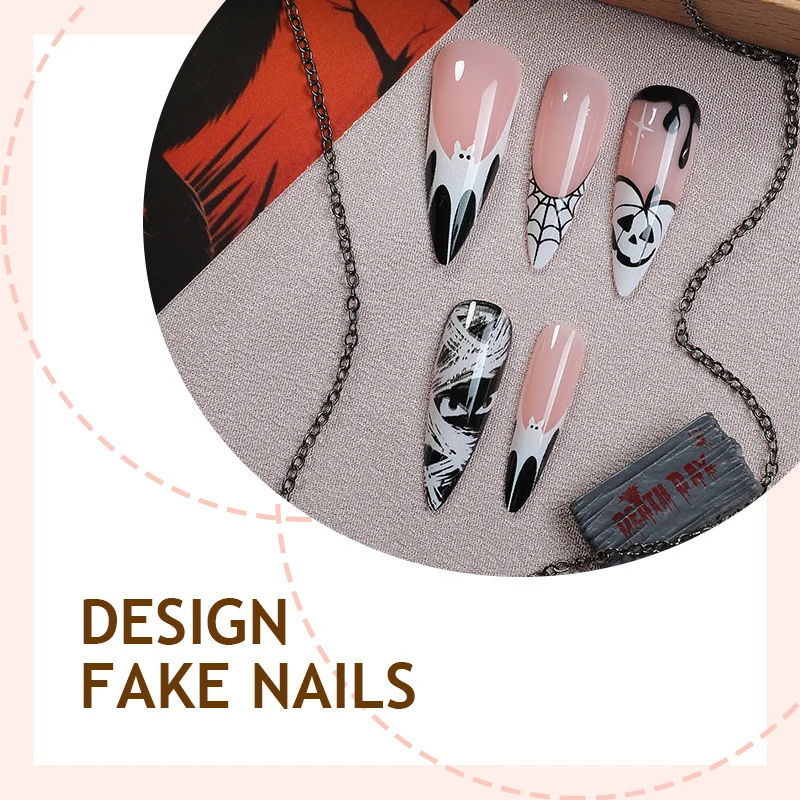 Kreatives Kunstnagelset mit Halloween-Thema Karnz