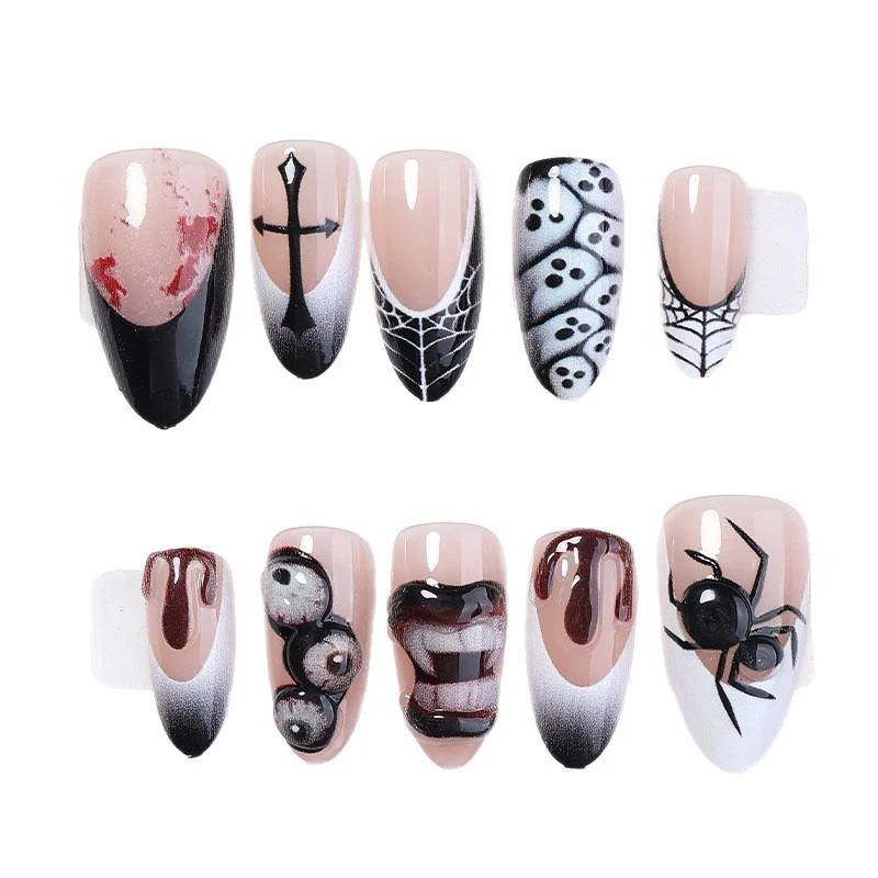 Kreatives Kunstnagelset mit Halloween-Motiven Karnz