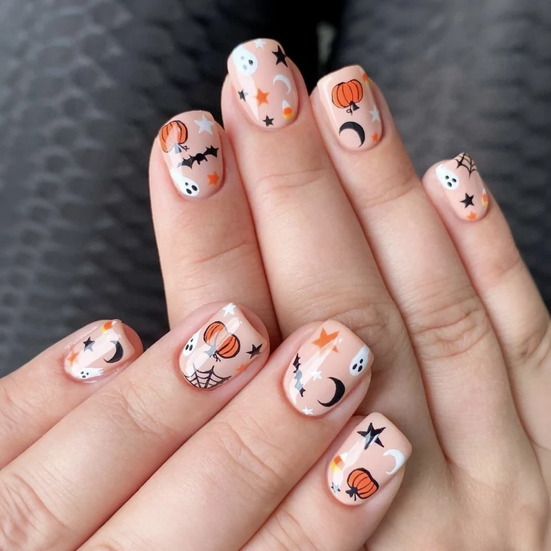 Kreatives Halloween Kunstnagelset Karnz