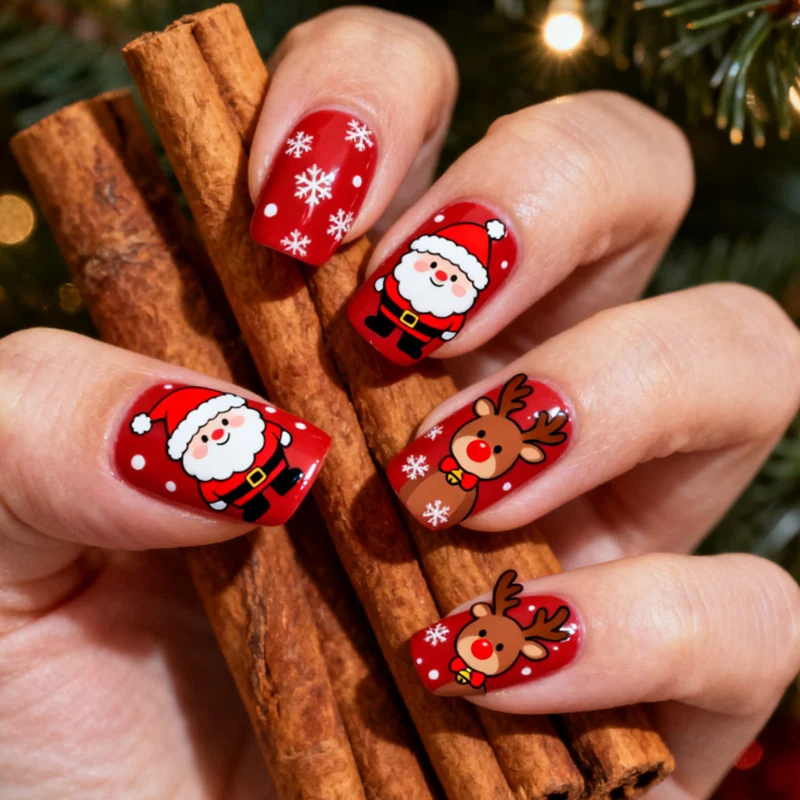 Festliches Weihnachtskunstnagelset Karnz