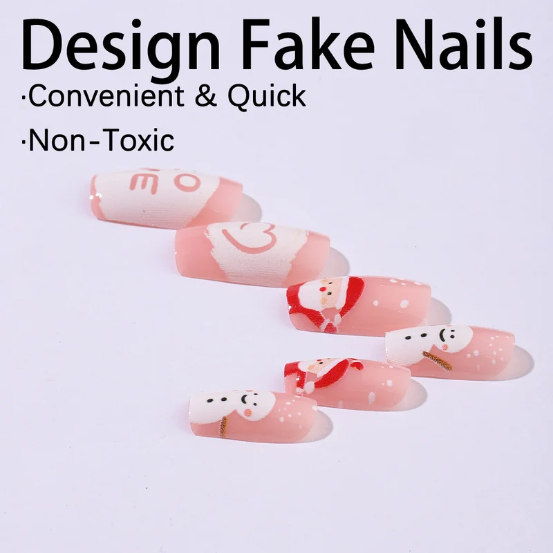 Festliches Kunstnagelset mit Weihnachtsdesign Karnz