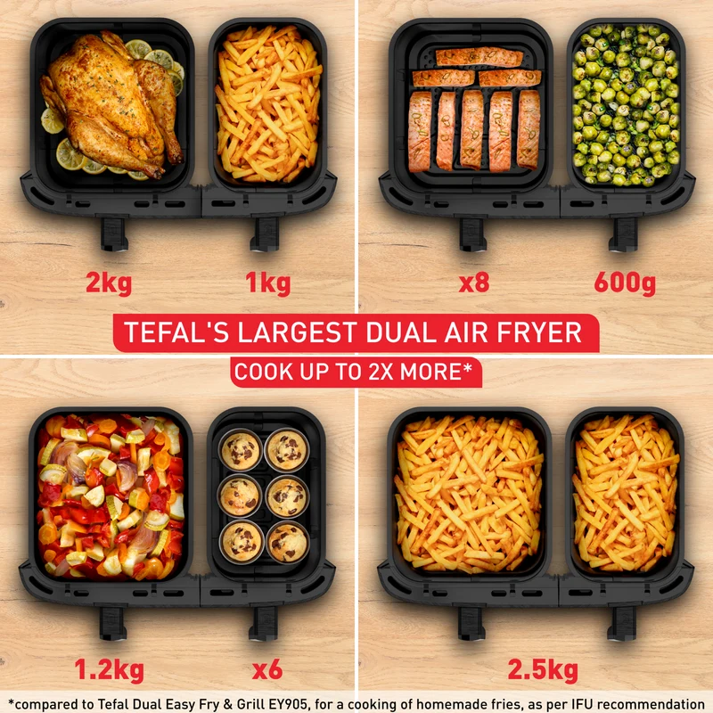 Tefal 11 Litre Dual Easy Fry And Grill Air Fryer