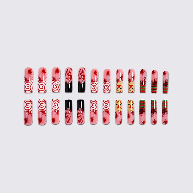 Kreatives Kunstnagelset mit gruseligen Halloween-Motiv Karnz