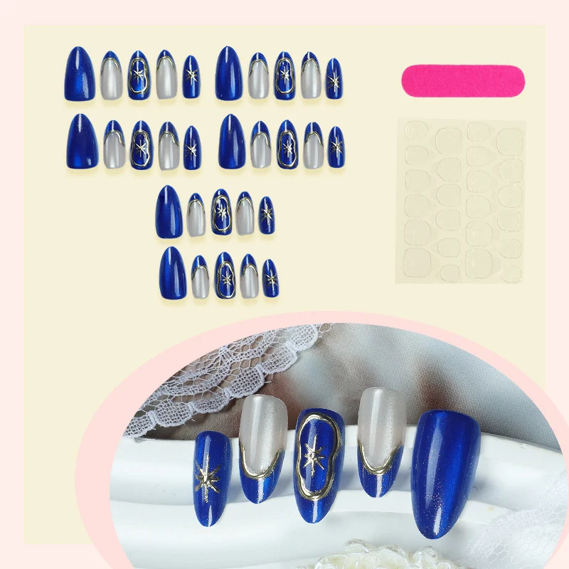 Kreatives Kunstnagelset mit Glitzer- und Sternenmotiven Karnz