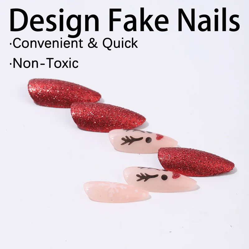 Kreatives Kunstnagelset mit funkelnden Glitzer- und festlichen Motiven Karnz