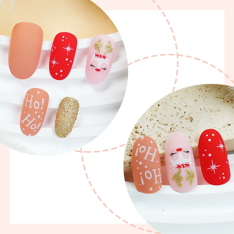 Kreatives Kunstnagelset mit festlichen Motiven Karnz