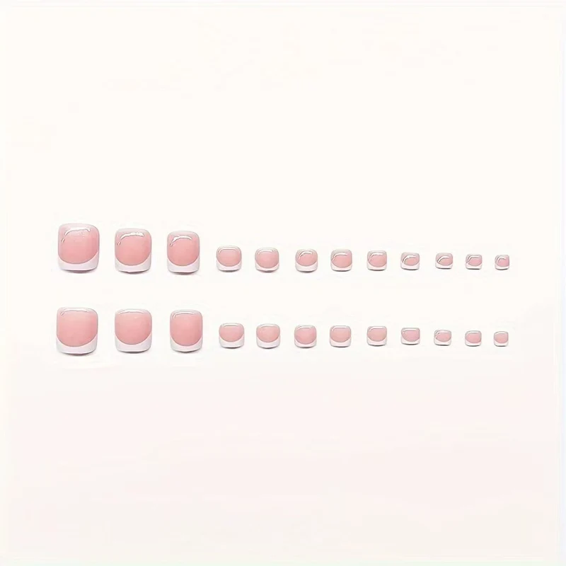 Stylisches French Tip Nail and Toe Set Karnz