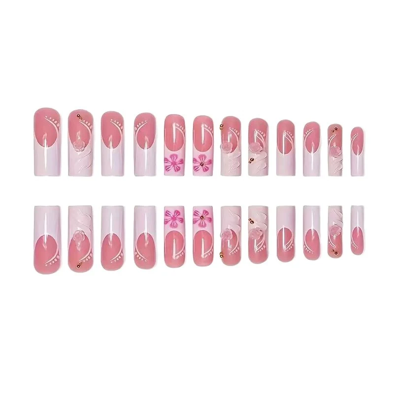 Premium Floral Acryl-Nagelverlängerungen Karnz