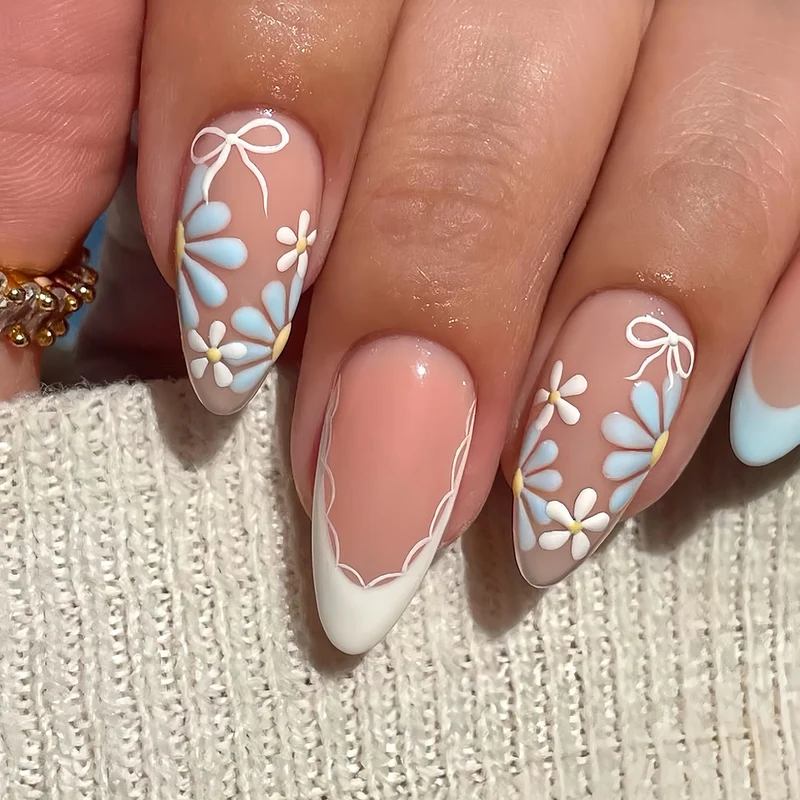 Blumenmuster Nagelkunst Set Karnz