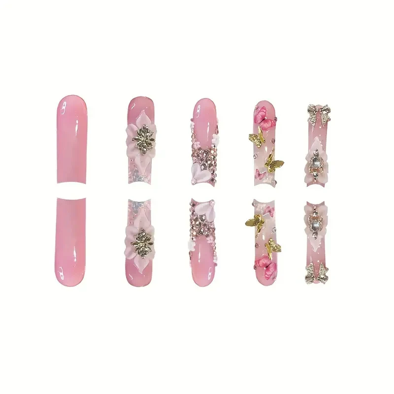 Blumen-inspiriertes Acryl-Nagelkunst Karnz